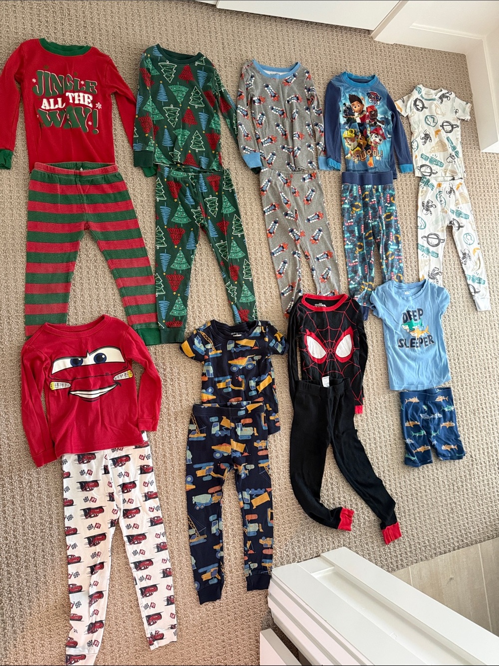 9 pairs of 4T & 4 boys Pajamas